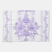 Shabby, lavender, toile, patroon, floral, Victoria Theedoek (Horizontaal)