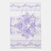 Shabby, lavender, toile, patroon, floral, Victoria Theedoek (Verticaal)