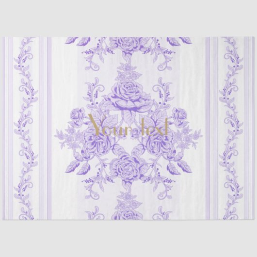 Shabby, lavender, toile, patroon, floral, Victoria Tissuepapier (Voorkant)