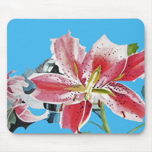 Shabby Lily Lillies Art Computer Mouse Mat Pad Muismat (Voorkant)