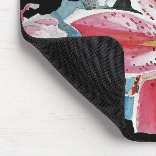 Shabby Lily Lillies Art Computer Mouse Mat Pad Muismat (Hoek)