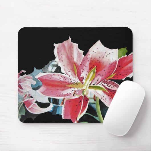 Shabby Lily Lillies Art Computer Mouse Mat Pad Muismat (Met muis)
