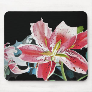 Shabby Lily Lillies Art Computer Mouse Mat Pad Muismat