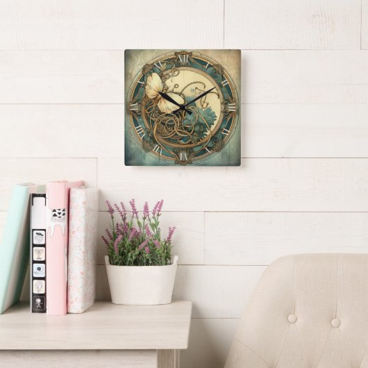 Shabby Nouveau! Vierkante Klok (Leeskamer)