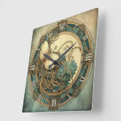 Shabby Nouveau! Vierkante Klok (Hoek)