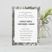 Shabby Old Wood Cream Wedding Invitation Kaart (Staand voorkant)