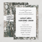 Shabby Old Wood Cream Wedding Invitation Kaart (Voorkant / Achterkant)