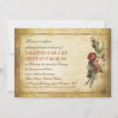 Shabby oud papier repetitie uitnodigingen (Voorkant)