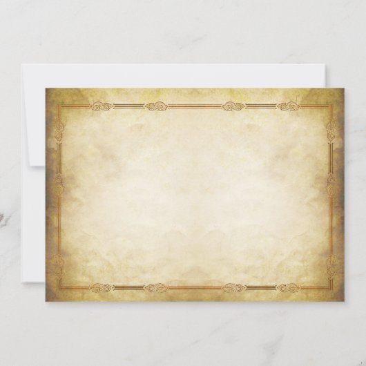 Shabby oud papier repetitie uitnodigingen (Achterkant)