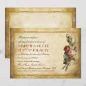 Shabby oud papier repetitie uitnodigingen (Voorkant / Achterkant)