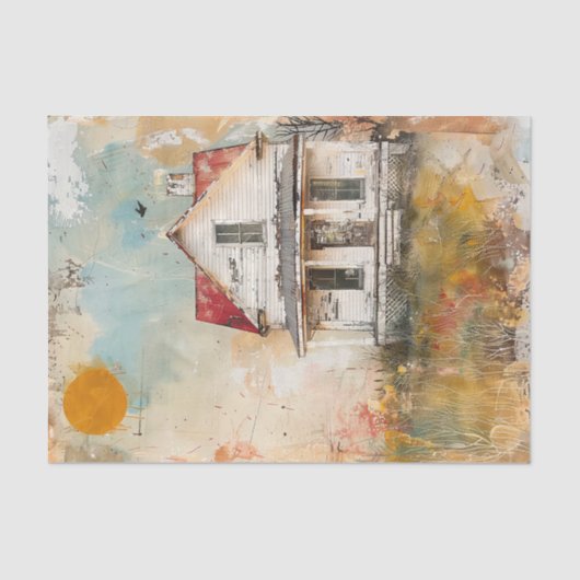 SHABBY OUDE BOERDERIJ GEMENGDE MEDIA DECOUPAGE TISSUEPAPIER (Voorkant)