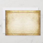 Shabby  oude papieren huwelijksuitnodigingen kaart (Achterkant)