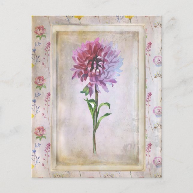 Shabby Paars Wildflower Scrapbook Paper (Voorkant)