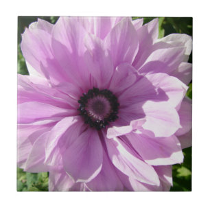 Shabby Paarse lentebloem bloemenkeramische Tegel Tegeltje