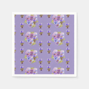 Shabby Paarse Pansy viola Serviette Napkins Paars Servet