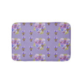 Shabby Paarse Pansy Violet florale bloemen Bath Ma Badmat (Voorkant)