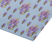 Shabby Pansy Floral Blue Gingham Magnetic Lijst Snijplank (Hoek)