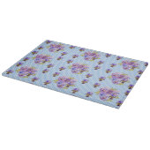 Shabby Pansy Floral Blue Gingham Magnetic Lijst Snijplank (Hoek)