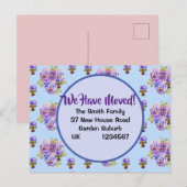 Shabby Pansy New Address Briefkaart, We gaan verde Briefkaart (Voorkant / Achterkant)