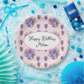 Shabby Pansy Pastel Pink Pansies Verjaardagsfeestj Papieren Bordje (Feest)