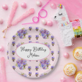 Shabby Pansy Pastel Pink Pansies Verjaardagsfeestj Papieren Bordje (Feest)