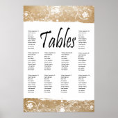 Shabby Parchment and Lace Seating Chart Poster (Voorkant)
