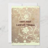 Shabby Parchment Wedding Invitation Kaart (Achterkant)