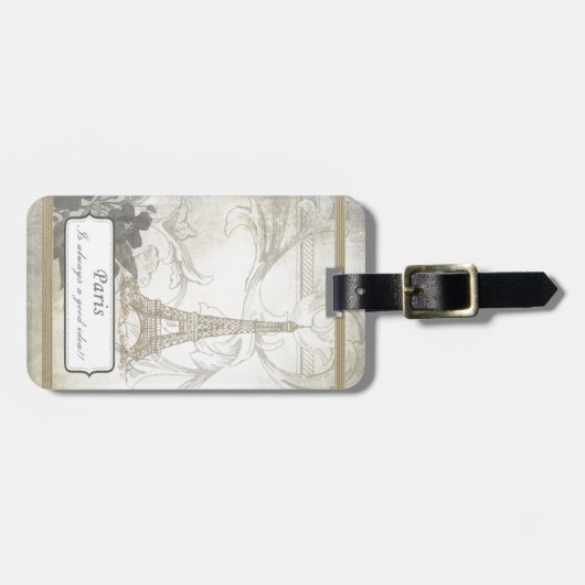 Shabby:  Parijs is altijd een goed idee! Bagagelabel (Voorkant horizontaal)