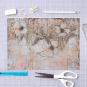 Shabby Peach Roze Bloemen Decoupage Tissuepapier (Craft)