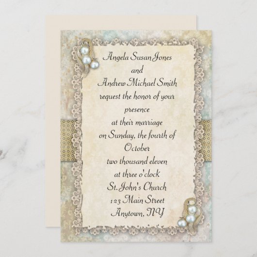 Shabby Pearls Kaart (Voorkant / Achterkant)