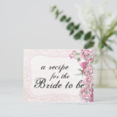 Shabby Peony  Bloemen Chic Bruid Recept Kaart (Staand voorkant)