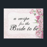 Shabby Peony  Bloemen Chic Bruid Recept Kaart<br><div class="desc">Romantische Chic Peony Bloemen & Kant Roze & Grijze Bloemen Elegante bruiloft Recept Kaart! ~ Bekijk mijn winkel om de hele trouwsuite voor dit ontwerp te zien!</div>