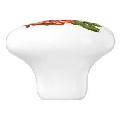 Shabby perzik en rode rozen meubelknoppen keramische knop (Zijkant)