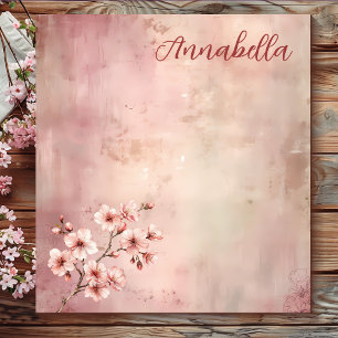 Shabby Pink Grunge Bloemen Klein Notitieblok
