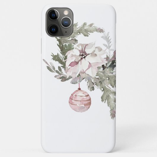 Shabby Pink Kerstmis Floral iPhone XS Max Hoesje (Achterkant)