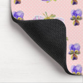 Shabby Pink Pansy floral Computer Mouse Mat Pad Muismat (Hoek)