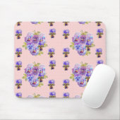 Shabby Pink Pansy floral Computer Mouse Mat Pad Muismat (Met muis)
