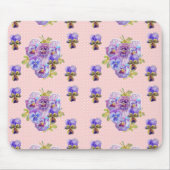Shabby Pink Pansy floral Computer Mouse Mat Pad Muismat (Voorkant)