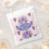 Shabby Pink Pansy Floral Party Cake Favor Bag Bedankzakje (Geknipt)