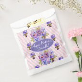 Shabby Pink Pansy Floral Party Cake Favor Bag Bedankzakje (Gezegeld)