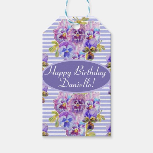 Shabby Pink Rose Bloemen Tea Party Cake Favor Bag Cadeaulabel (Voorkant)