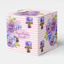 Shabby Pink Rose Bloemen Tea Party Paarse Favor Bedankdoosjes