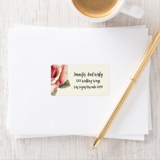 Shabby Pink Rose Etiket (Insitu)