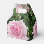 Shabby Pink Rose Floral Tea Party Cake Favor Box Bedankdoosjes (Achterkant)