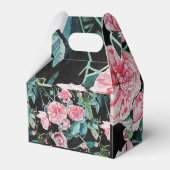 Shabby Pink Rose Floral Tea Party Cake Favor Box Bedankdoosjes (Achterkant)