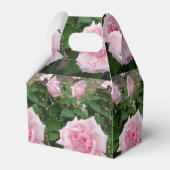 Shabby Pink Rose Floral Tea Party Cake Favor Box Bedankdoosjes (Achterkant)
