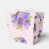 Shabby Pink Rose Floral Tea Party Paars Bedankdoosjes (Achterkant)