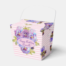 Shabby Pink Rose Floral Tea Party Paars Bedankdoosjes