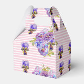 Shabby Pink Rose Floral Tea Party Paars Bedankdoosjes (Achterkant)