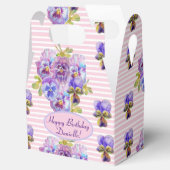 Shabby Pink Rose Floral Tea Party Paars Bedankdoosjes (Geopend)